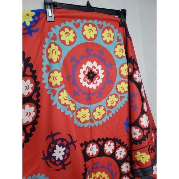 Wall Art Tapestry Bright Red Mexican Floral Print - Picture 2 of 7